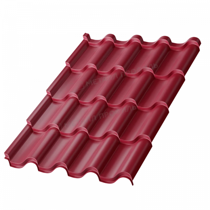 Металлочерепица Металл-Профиль Монтерроса-SL 0,5 PURMAN® RAL 3005 Красное вино
