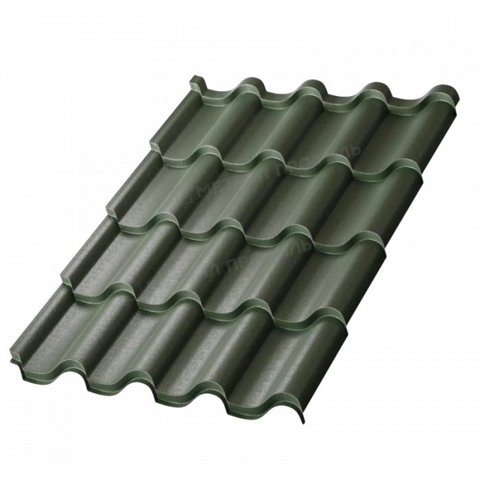 Металлочерепица Металл-Профиль Монтерроса-X 0,45 VikingMP® RAL 6007 Бутылочно-зеленый