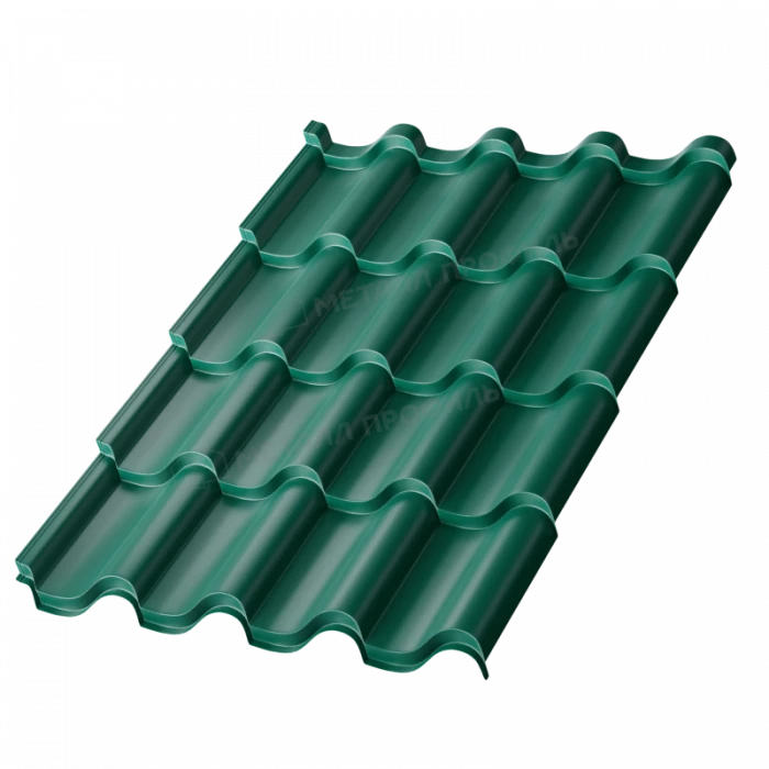 Металлочерепица Металл-Профиль Монтерроса-XL 0,5 PURMAN® RAL 6005 Зеленый мох