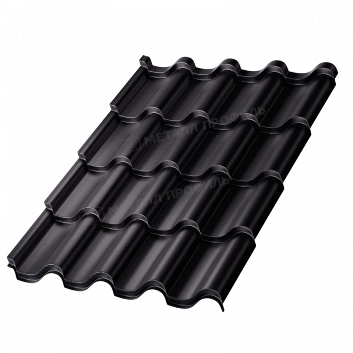 Металлочерепица Металл-Профиль Монтерроса-XL 0,5 PURMAN® RAL 9005 Черный темный
