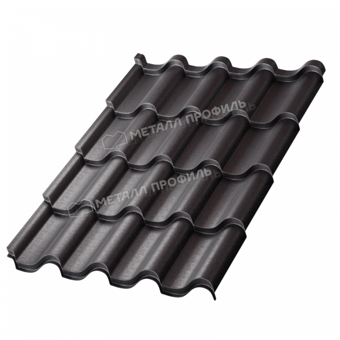 Металлочерепица Металл-Профиль Монтерроса-M 0,45 VikingMP® RAL 9005 Черный темный