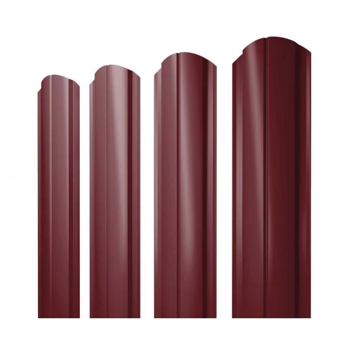 Штакетник Полукруглый Slim фигурный Grand Line 0,45 Drap RAL 3005 Красное Вино