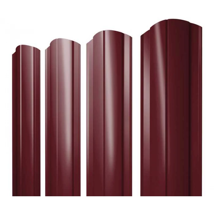 Штакетник Круглый фигурный Grand Line 0,45 Drap RAL 3005 Красное Вино