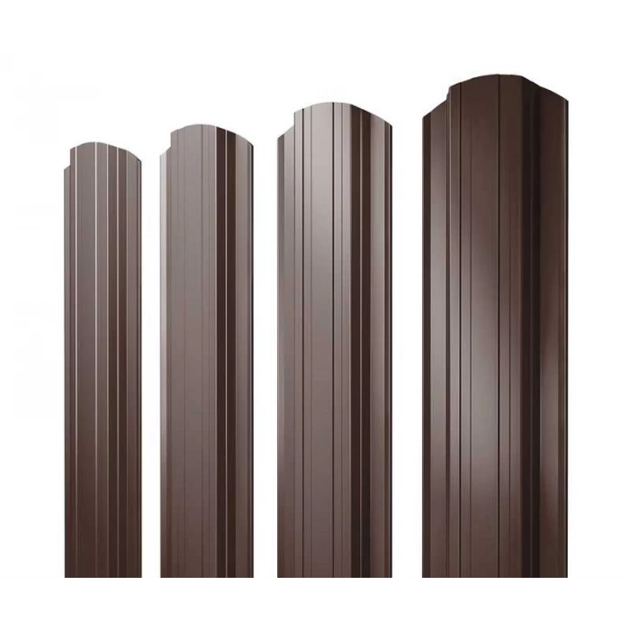 Штакетник Прямоугольный фигурный Grand Line 0,45 Полиэстер - double RAL 8017 Шоколад