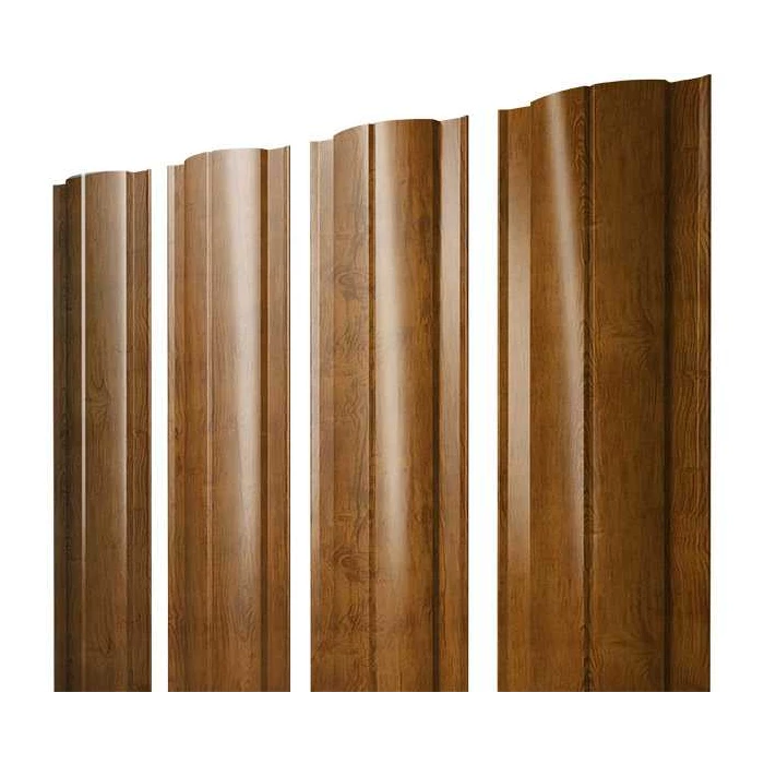 Штакетник Круглый Grand Line 0,45 Print-double Elite Golden Wood Golden Wood | 1.8 м