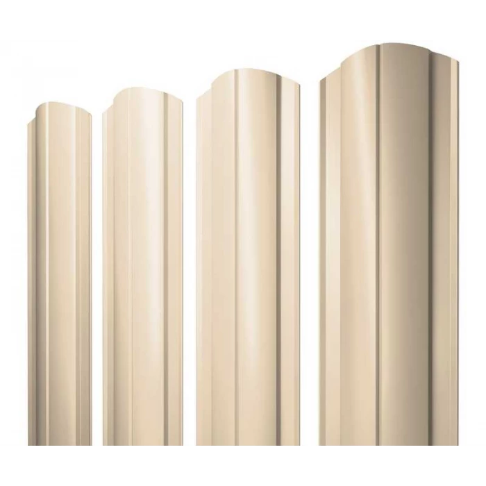 Штакетник Круглый фигурный Grand Line 0,5 Satin RAL 1015 Светлая Слоновая Кость