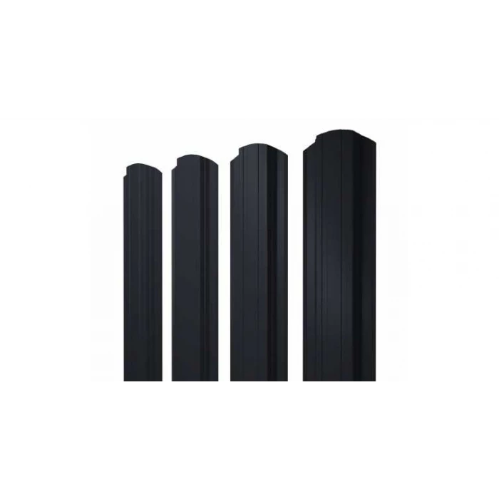 Штакетник Прямоугольный Grand Line 0,5 Velur RAL 9005 Черный | 1.65 м