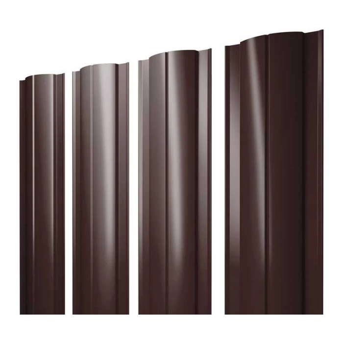 Штакетник Круглый Grand Line 0,5 GreenCoat Pural BT, matt RR 887 Шоколадно-Коричневый, Шоколад