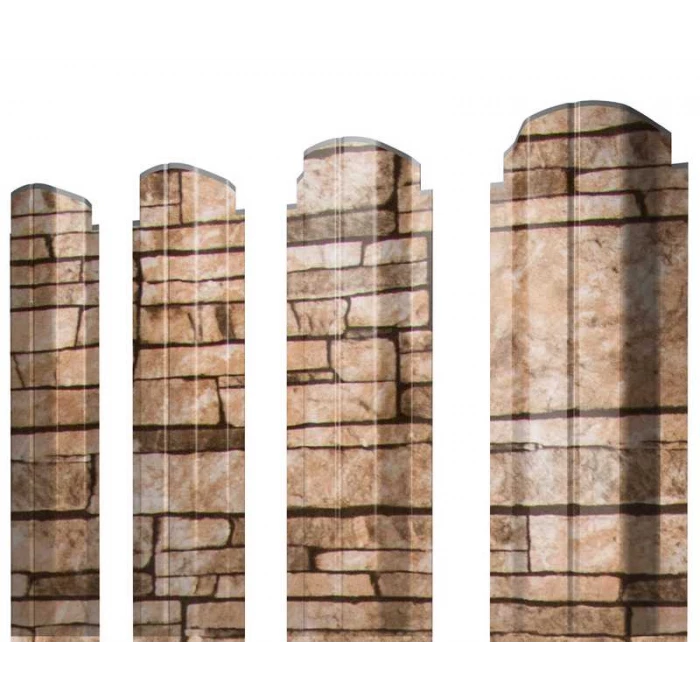 Штакетник П-образный А фигурный Grand Line 0,45 Print Elite Sand Stone Sand Stone