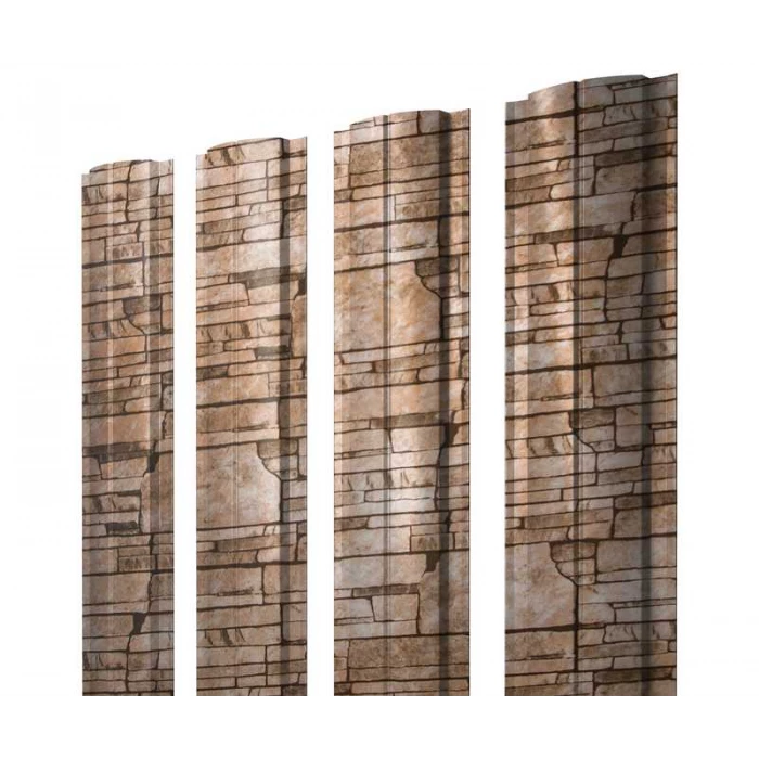 Штакетник Полукруглый Slim Grand Line 0,45 Print Elite Sand Stone Sand Stone