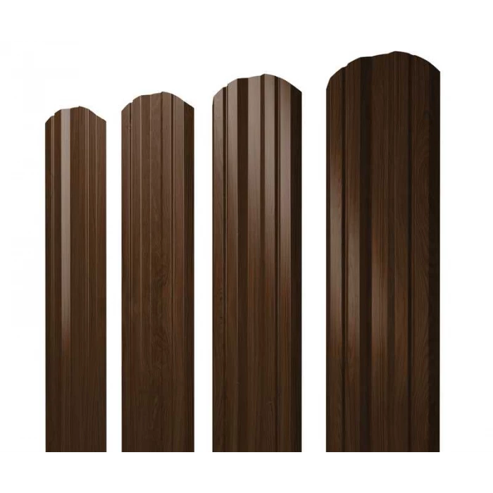 Штакетник Twin фигурный 0,45 Print Elite Choco Wood
