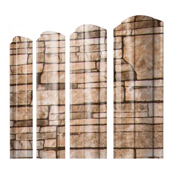 Штакетник Круглый фигурный Grand Line 0,45 Print Elite Sand Stone Sand Stone