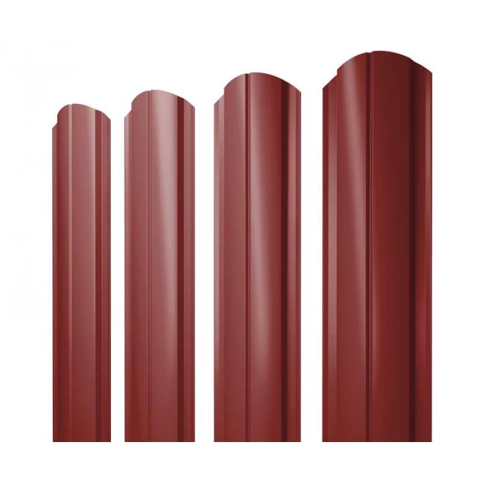 Штакетник Полукруглый Slim фигурный Grand Line 0,5 Satin RAL 3011 Коричнево-Красный