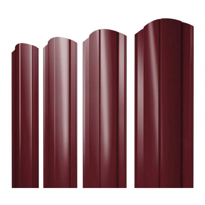 Штакетник Круглый фигурный Grand Line 0,5 Satin RAL 3005 Красное Вино