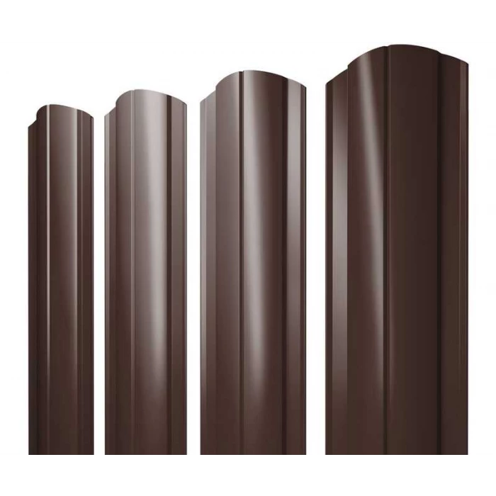 Штакетник Круглый фигурный Grand Line 0,45 Drap RAL 8017 Шоколад