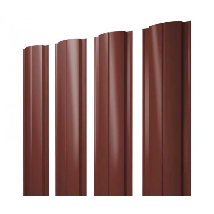 Штакетник Полукруглый Slim Grand Line 0,5 Satin RAL 3009 Оксидно-Красный