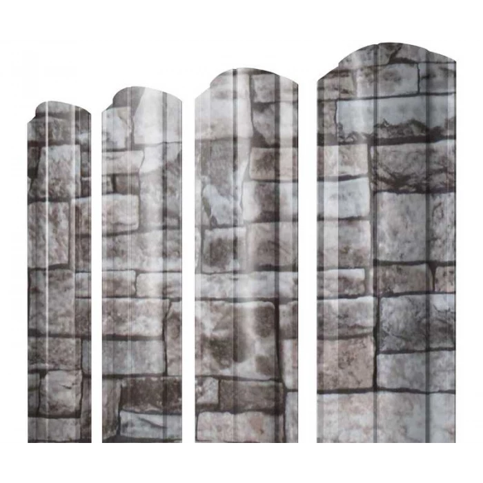 Штакетник Круглый фигурный Grand Line 0,45 Print Elite Fine Stone Fine Stone