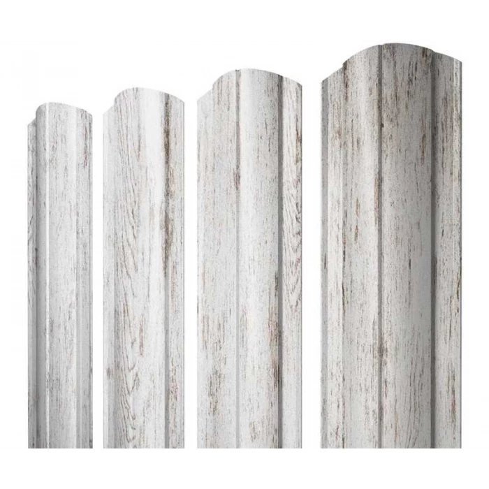 Штакетник Круглый фигурный Grand Line 0,45 Print Elite Snow Wood Snow Wood