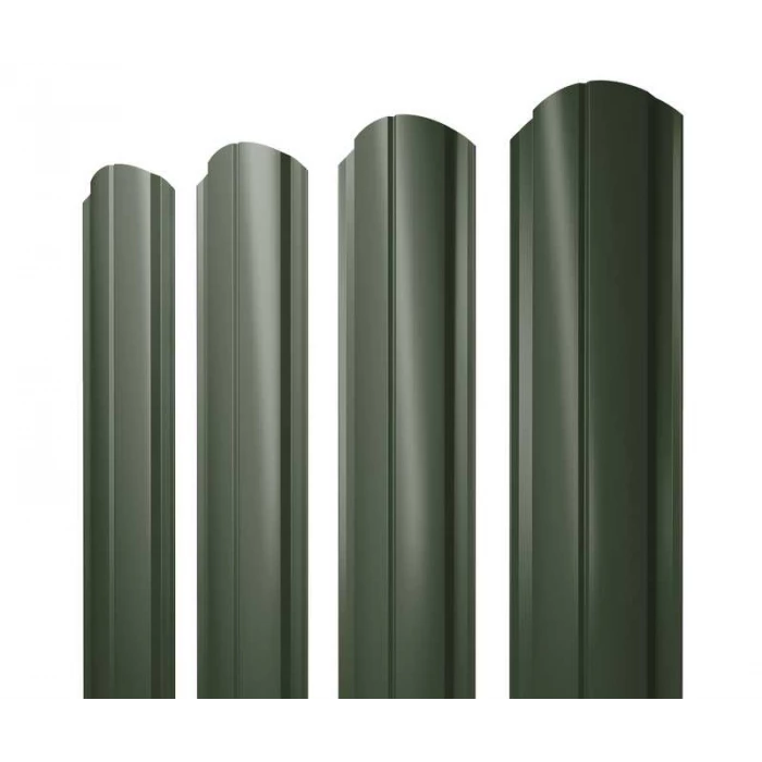 Штакетник Полукруглый Slim фигурный Grand Line 0,5 Velur RAL 6020 Хромовая Зелень
