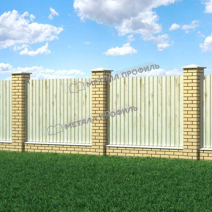 Профлист Металл Профиль МП20 0.5 ECOSTEEL® матовый Беленый дуб B фото 3