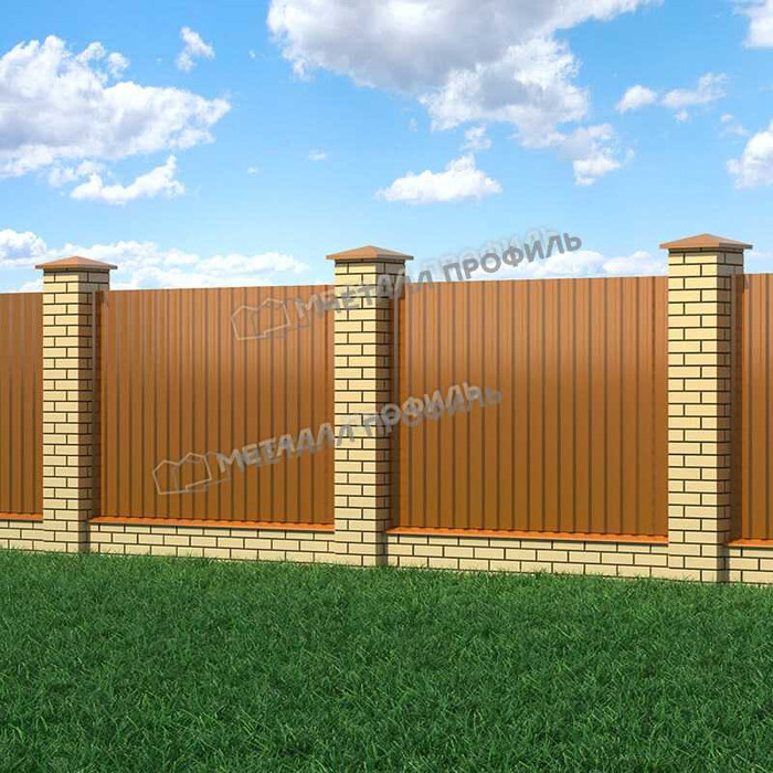 Профлист Металл Профиль МП20 0.5 AGNETA® двусторонний Copper/Copper, Медный/Медный B фото 3