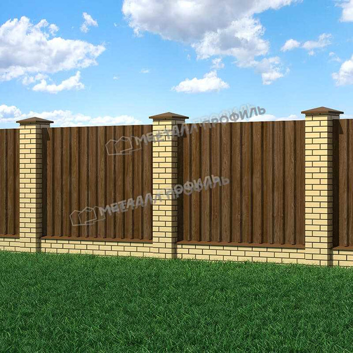 Профлист Металл Профиль МП35 0.5 ECOSTEEL® матовый Мореный дуб B фото 3