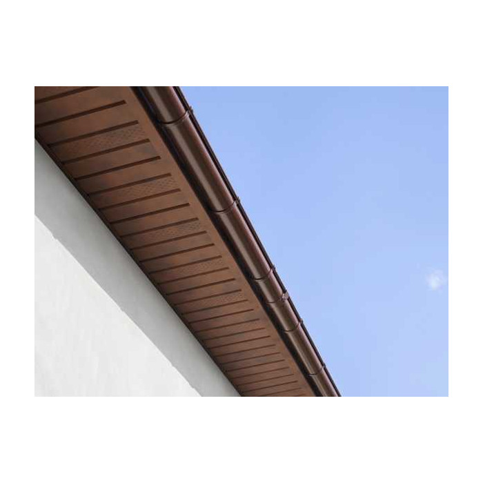 Софит металлический центральная перфорация 0,5 Velur с пленкой RR 32 темно-коричневый фото 4