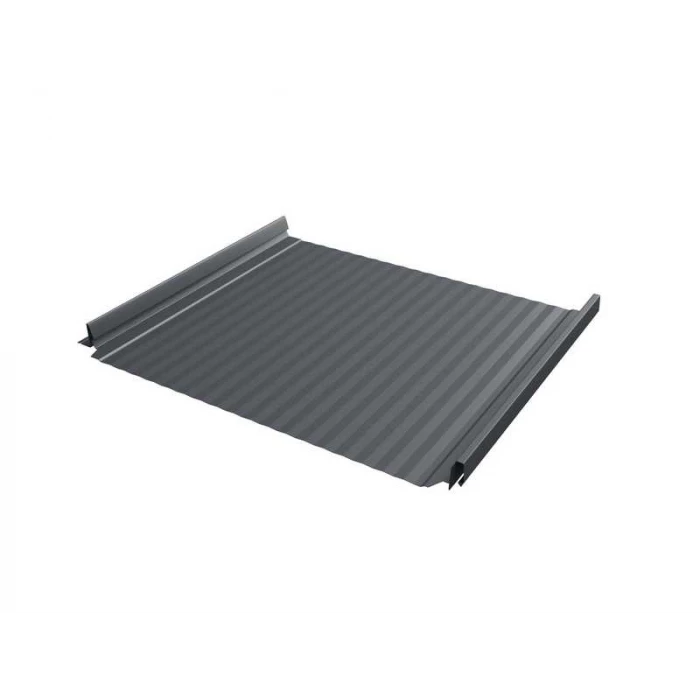 Фальцевая кровля Кликфальц Pro Gofr Grand Line 0,5 Quarzit lite RAL 7024 Мокрый Асфальт