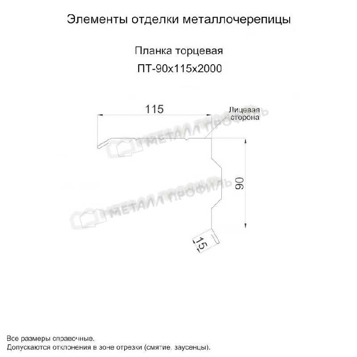 Планка торцевая 90х115х2000 (PURMAN-20-Argillite-0.5) фото 2
