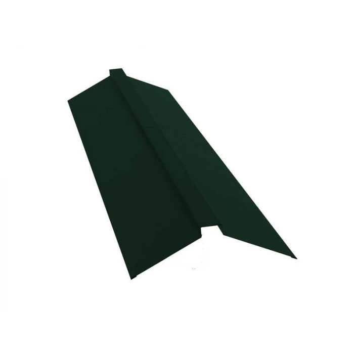 Планка конька плоского Grand Line 115х30х115 0,5 GreenCoat Pural BT RR 11 темно-зеленый (RAL 6020 хромовая зелень)